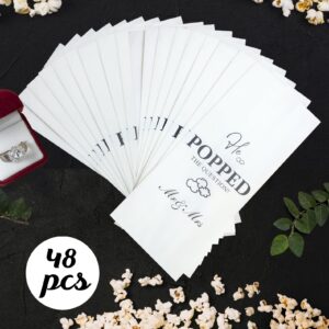 48Pcs He Popped the Question Popcorn Bags Engagement Bridal Shower Wedding Party Favors Popcorn Bags Wedding Bridal Shower Engaged Goody Snack Treat Bags Grease Resistant