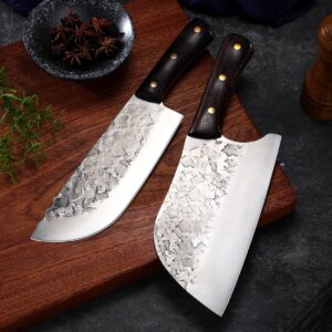 DRAGON RIOT Chef Butcher Knife Set for Meat Cutting with Roll Bag, 12 PCS Japanese Forged Chef Knives Set for Men and Women Gift for Men