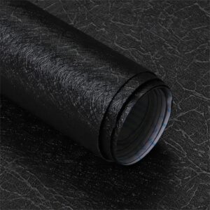 glorytik black wallpaper silk peel and stick wallpaper black contact paper 17.3"x78.7" silk textured self adhesive removable wallpaper thicken waterproof wallpaper for room wall cabinets decoration