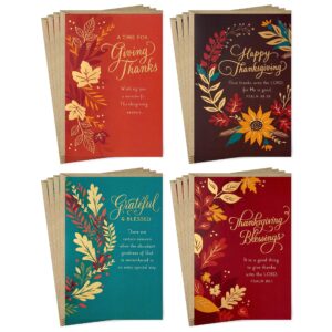 dayspring religious thanksgiving cards assortment (16 assorted cards with envelopes)