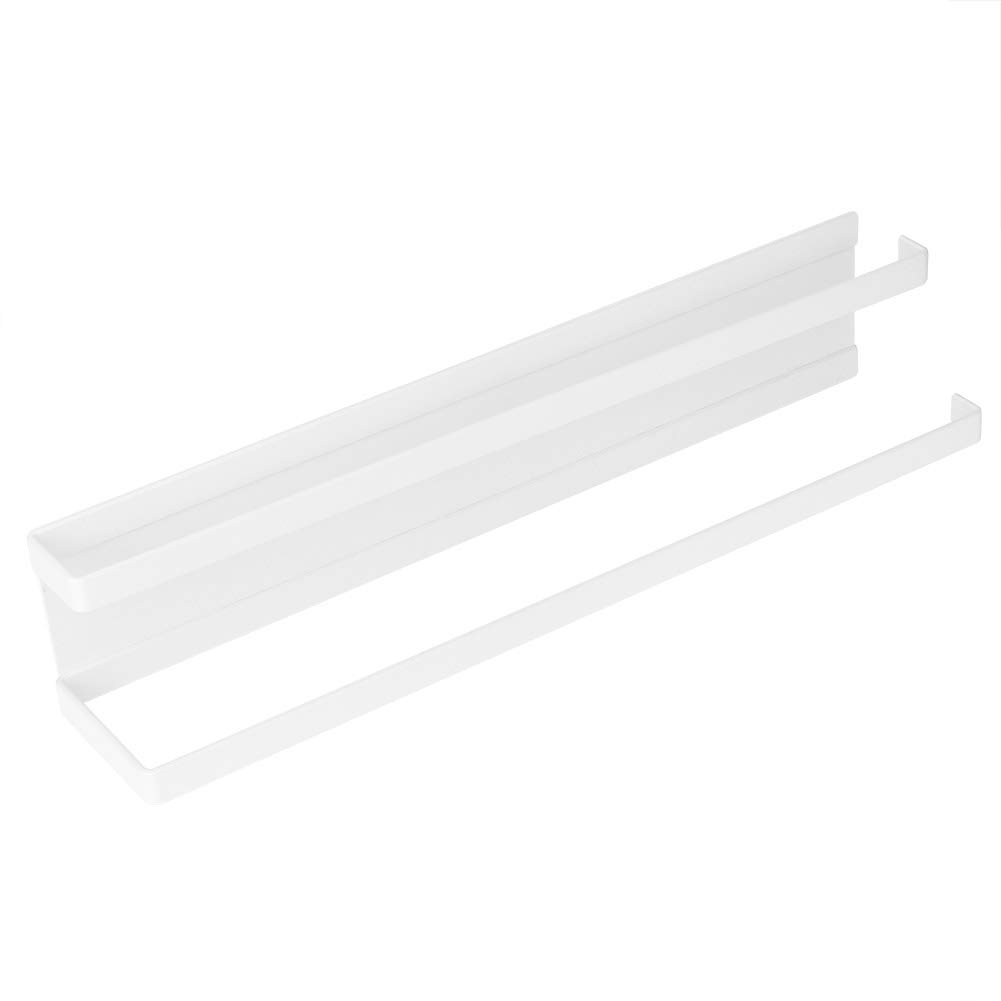 Magnetic Towel Holder,Space Saving Wall Mounted Towel Rack No-Drilling Double Bath Towel Bar for Bathroom Kitchen(White)