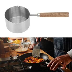 Small Milk Pan, Butter Melting Pot, 200ml Stainless Steel Portable Milk Pot Butter Warmer Small Cooking Pot for Boiling Milk, Sauce, Gravies, Pasta, Coffee, Tea, Soup