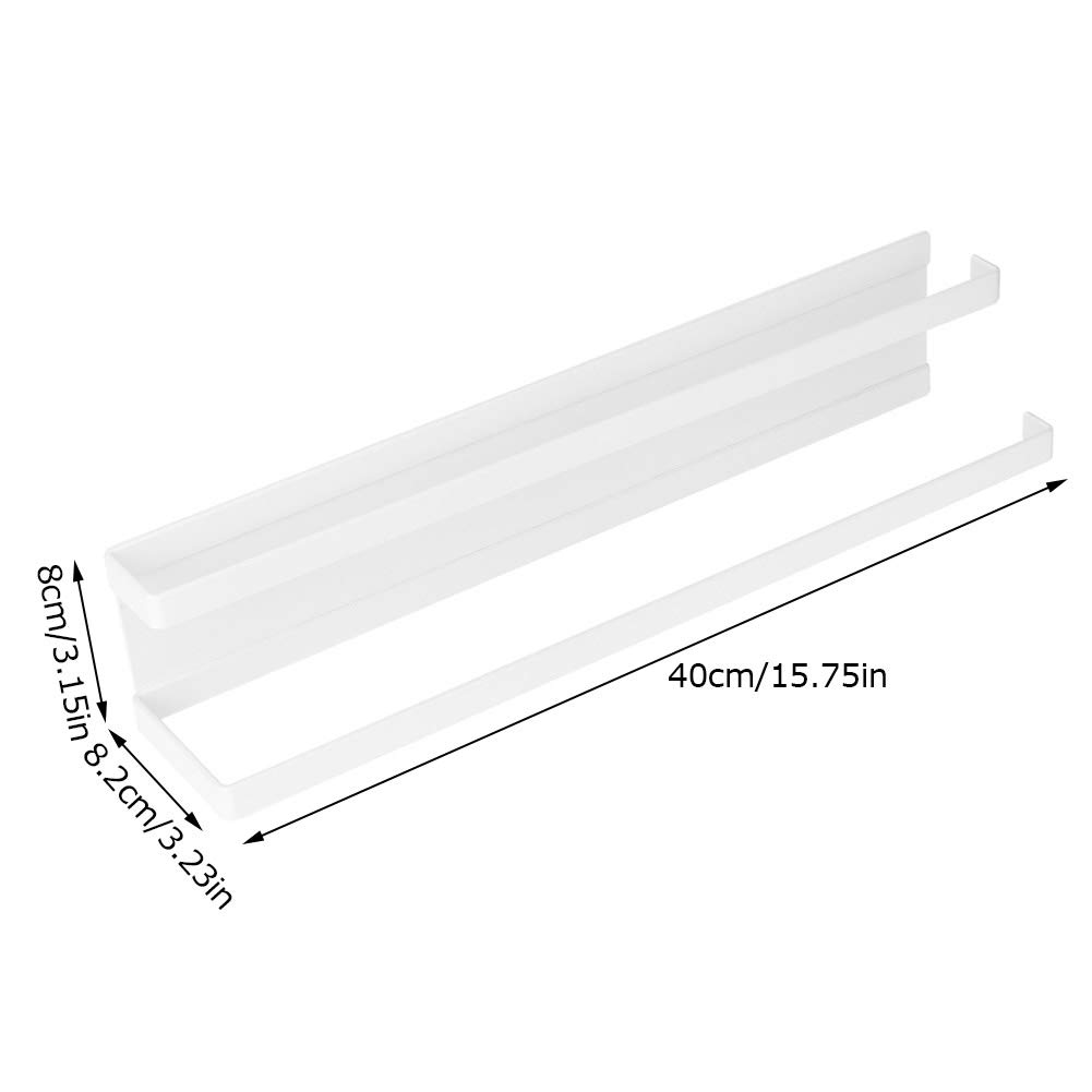 Magnetic Towel Holder,Space Saving Wall Mounted Towel Rack No-Drilling Double Bath Towel Bar for Bathroom Kitchen(White)