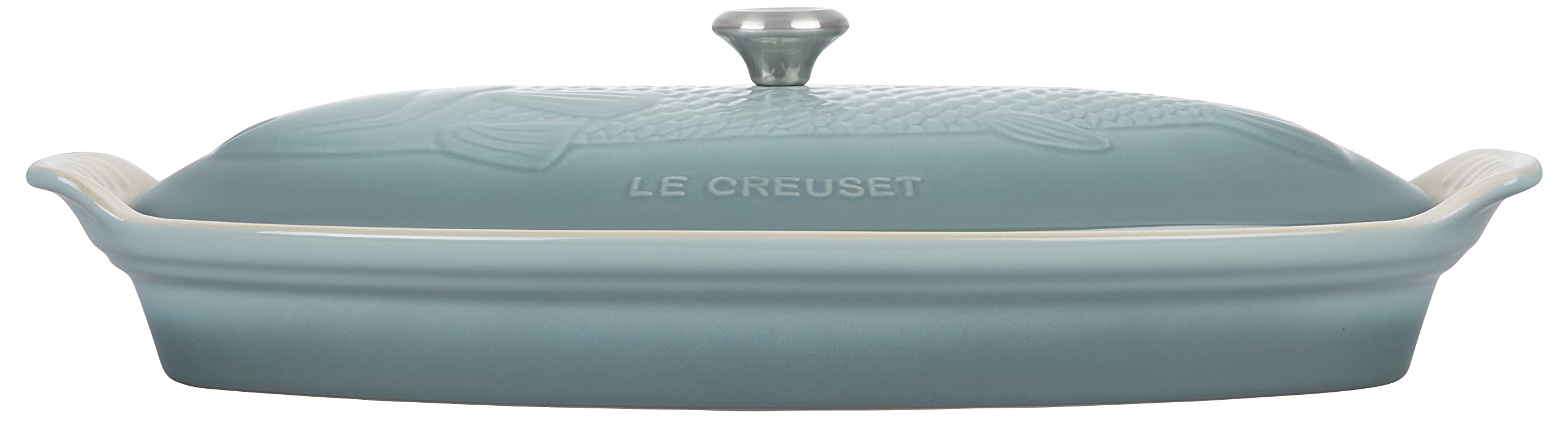 Le Creuset Heritage Stoneware Oval Fish Baker, 1.7qt., Sea Salt