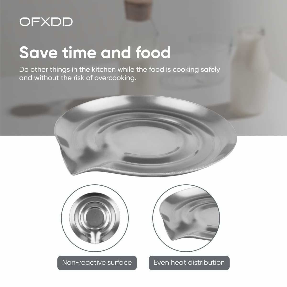 Pot Minder - Boil Over Preventer Disc - Stainless Steel Pot Watcher Disc for Stopper to Safeguard Your Cooking with Boil Control Technology, for Milk, Pack of 3, OFXDD