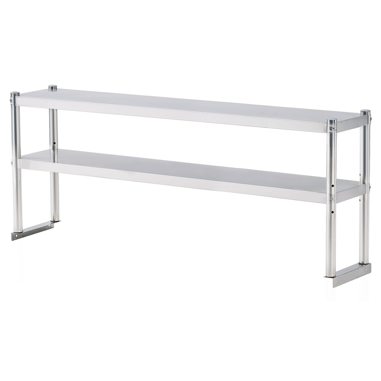 KUARBARR Stainless Steel Double Overshelves 2 Tier Overshelf for Prep & Work Table 12 x 72 Inches Height Adjustable Commercial Overshelf in Restaurant Kitchen Home