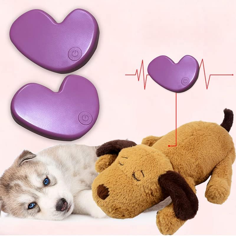 SZENSITE 2 Pcs Heartbeat Box Puppy Toy Heartbeat Simulator Soother Heartbeat for Pet Anxiety Relief Sleep Aid Calming Toys Cat Kitten Dog, Add to pet Toy Blankets Pillows Beds