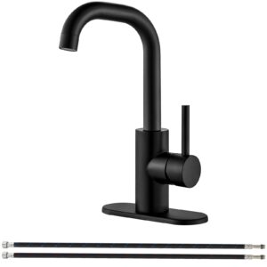 midanya wet bar faucet,single hole handle swivel spout bathroom sink faucet utility bar mixer for 1 hole outdoor kitchen faucet laundry camper farmhouse rv vanity faucet with deck plate,matte black