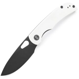 miguron knives m moyarl pocket folding knife,3.25" black pvd 14c28n blade white g10 handle with titanium pocket clip,camping hiking knife mgr-806wh