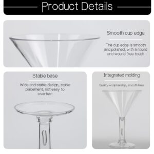 6PC Acrylic Martini Glasses, 7oz Plastic Martini Glasses Made of Shatterproof Plastic,Unbreakable and Perfect for Poolside, Outdoors, Camping, and More Use, Reusable Cocktail Glasses, Crystal Clear