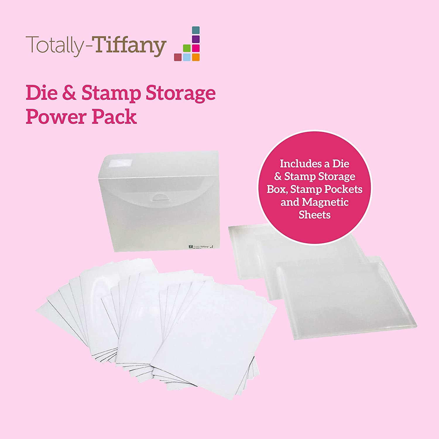 Totally Tiffany Die and Stamp Storage Power Pack, Bundle of 3 Packs, Storage for up to 90 Stamp and Die Sets