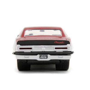 Jada 1967 Chevrolet Camaro Candy Red and Silver Metallic Bigtime Muscle Series 1/24 Diecast Model Car