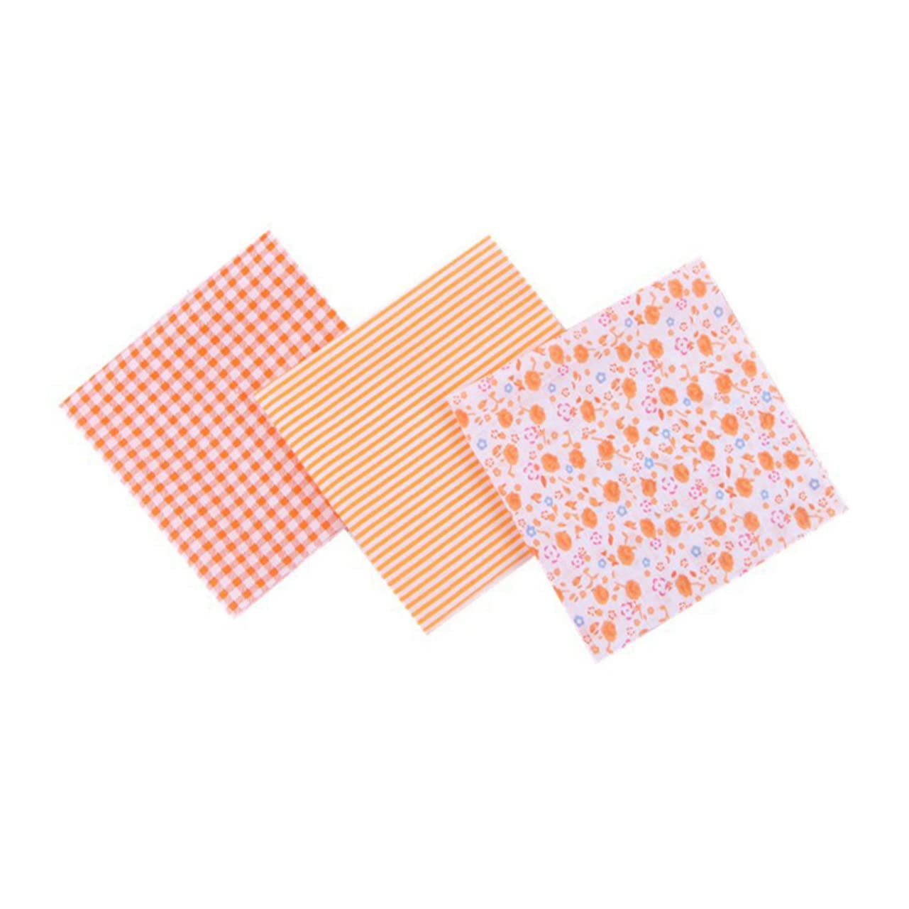 2 Packs Linen Fabric for Clothing Knit Fabric DIY Crafts Printed Linen Fabric Fat Quarters Fabric Bundles Orange Quilting Squares DIY Cloth DIY Flower Cloth Pattern Cloth Flowers