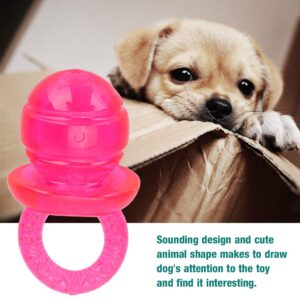 AYNEFY 5 pcs Pet Dog Chewing Toy, Dog Pacifier Chew Toys Pet Puppy Molar Chewing Training Toys Pacifier Shaped Pet Dogs Teether Teething Sounding Interactive Chew Toy (Red)