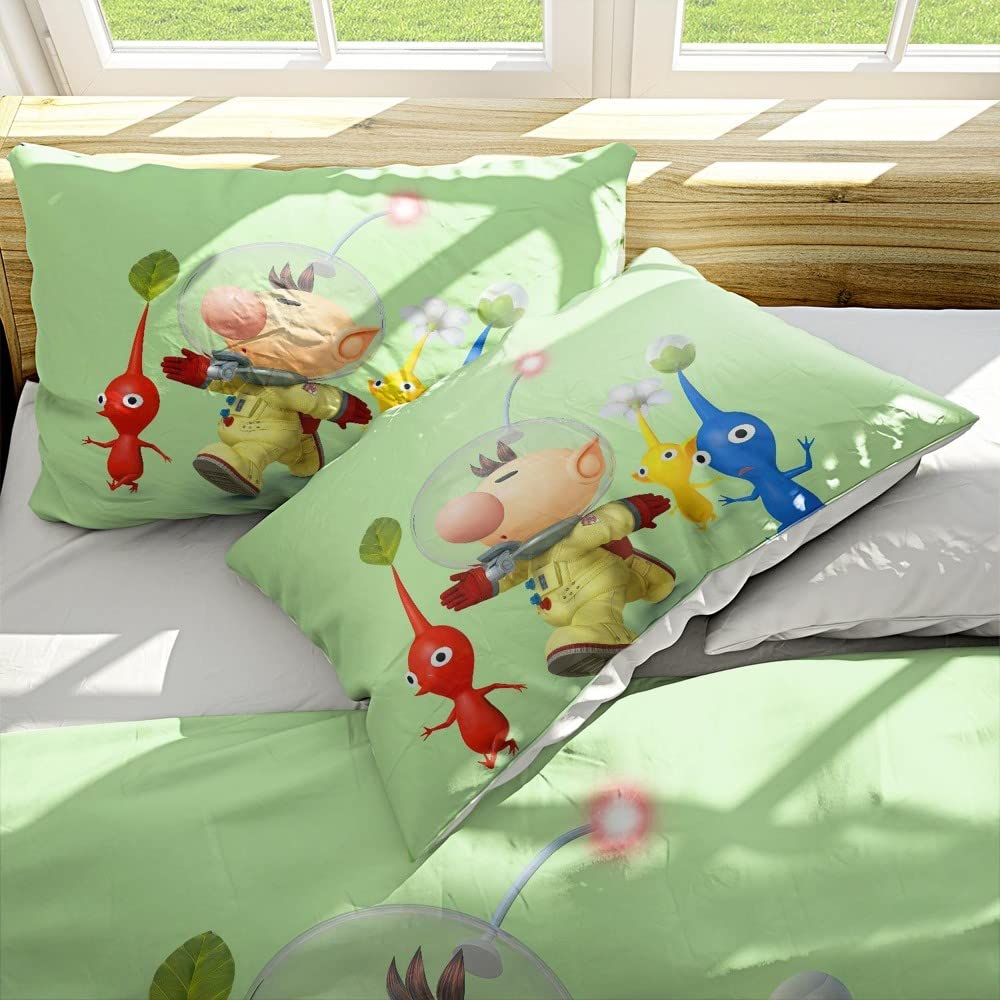 AKARDO Pik Garden Elf Game Duvet Cover Soft 3D Printed Bedding Set with Comforter Cover 3 Piece Set Includes 2 Pillowcases and 1 Duvet Cover Machine Washable (12,King (104"x90"))