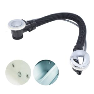 Aramox Overflow Drain Pipe, Bathtub Overflow Drainer Concealed Flexible SPA Bathtub Overflow Drain Pipe for Kitchen Bathroom