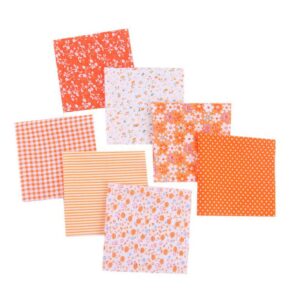 2 packs linen fabric for clothing knit fabric diy crafts printed linen fabric fat quarters fabric bundles orange quilting squares diy cloth diy flower cloth pattern cloth flowers