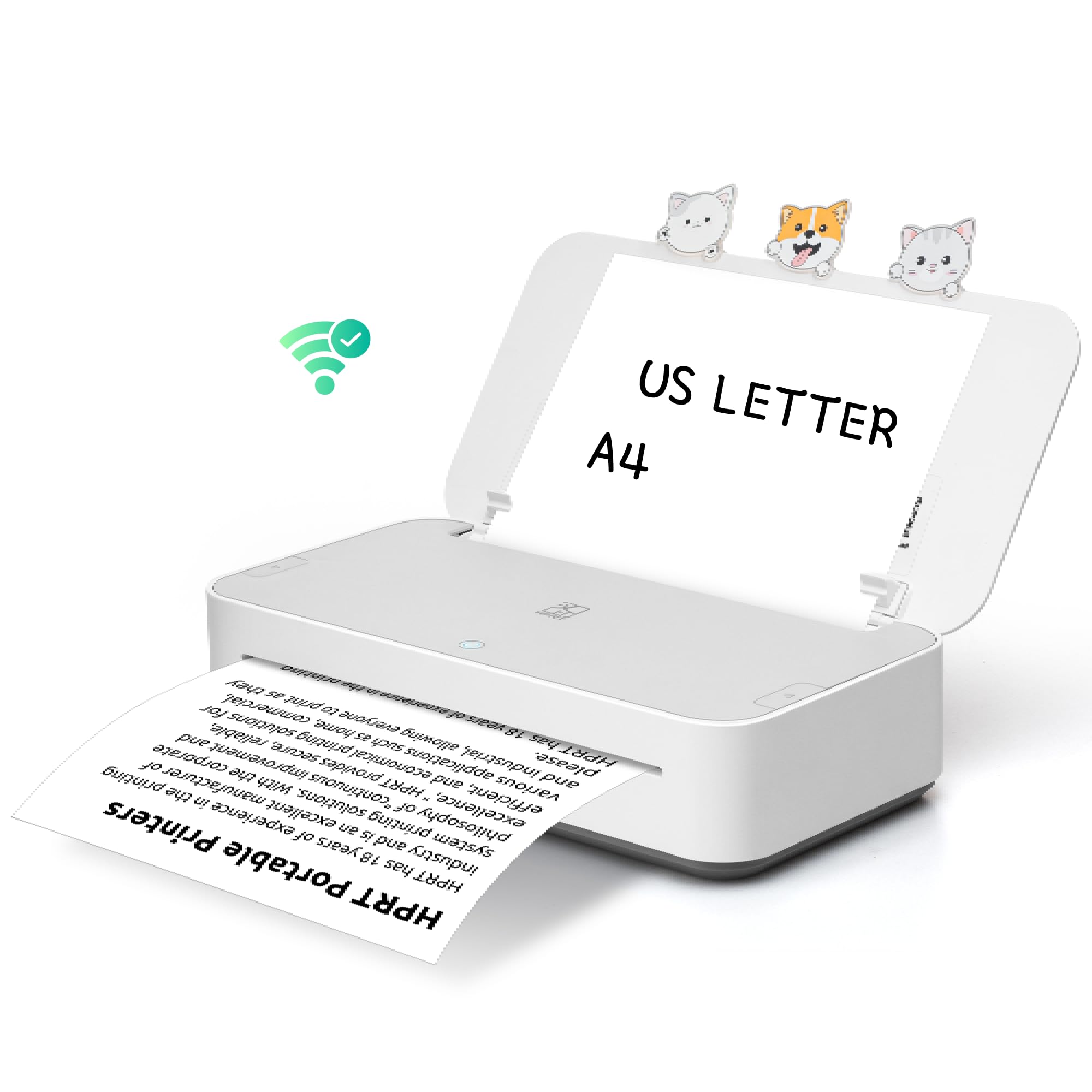 HPRT GT1 Thermal Transfer Inkless Printer for Home Use, Wi-Fi Connection Supports 11''x8.5'' US Letter 300DPI High Resolution Printer (GT1-White)