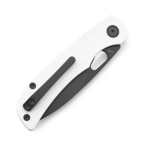 Miguron Knives M Moyarl Pocket Folding Knife,3.25" Black PVD 14c28n Blade White G10 Handle With Titanium Pocket Clip,Camping Hiking Knife MGR-806WH