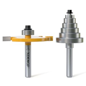 xdengp rabbet router bit set 1/4 shank, rabbeting router bits 1pcs with 6 bearings for interchangeable and adjustable multi depths cutter 1/8", 1/4", 5/16", 3/8", 7/16", 1/2"