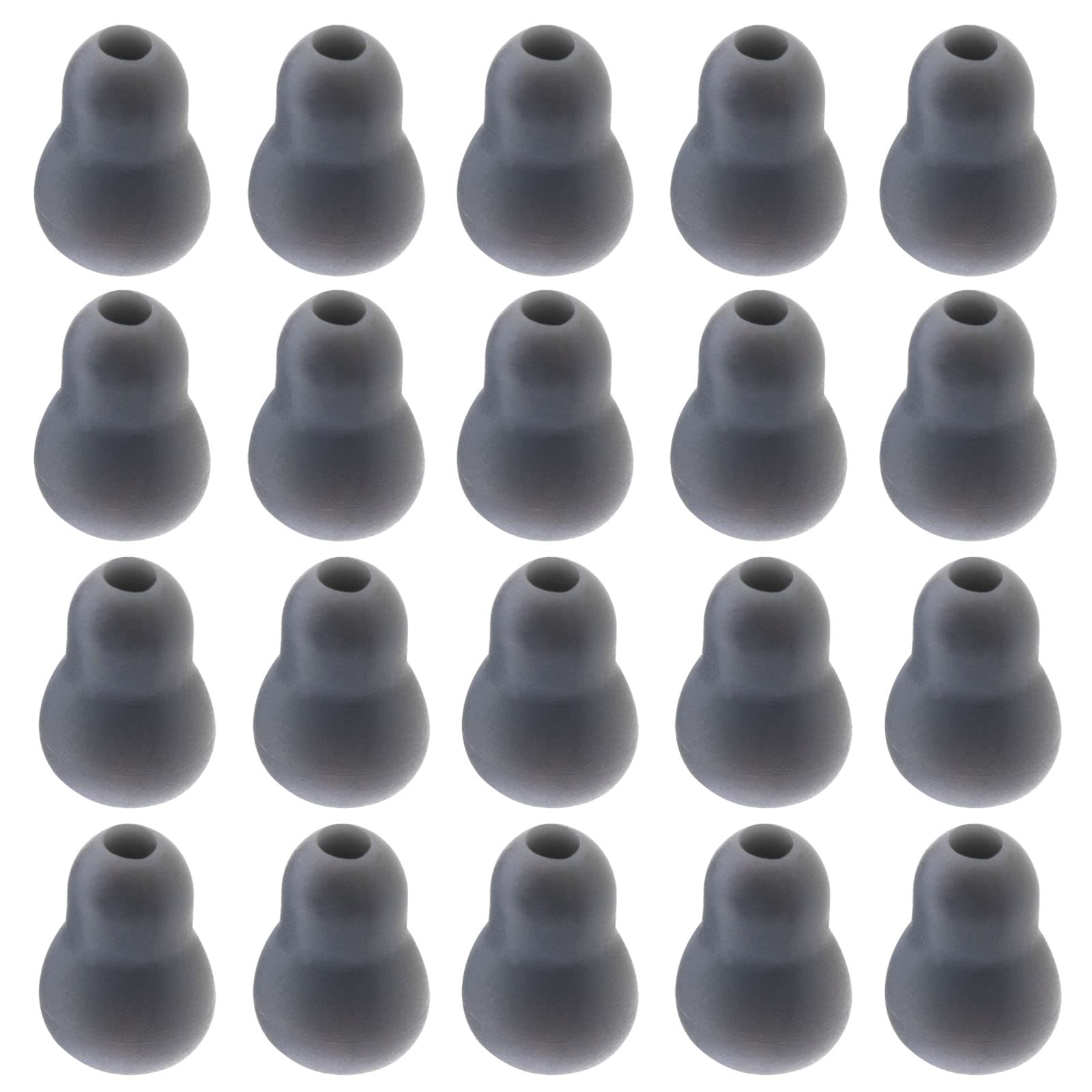 eMagTech 20Pcs Soft Earplug Replacement Silicone Ear Plugs Comfortable Noise Cancelling Ear Plugs Accessories for Stethoscope Grey