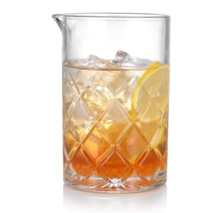 etens cocktail mixing glass bartender | 24oz crystal bar stirring glass | old fashioned cocktail beaker | clear drinks stirred pitcher professional whiskey barware bartending mixer