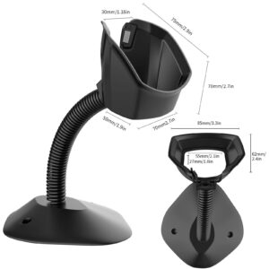 Symcode Universal Barcode Scanner Stand Hands Free Barcode Scanning Barcode Scanner Cradle Holder Base Angle and Height Adjustable Head for Supermarket Retail Store School Library Logistic Warehouse