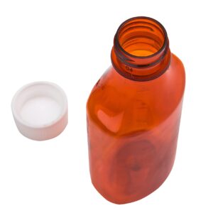 AVG Packaging Supplies Liquid Amber Oval Sample Bottles with Push & Turn Caps – Child Resistant Pharmacy Prescription Medicine Containers, 6oz Vials (200ct)