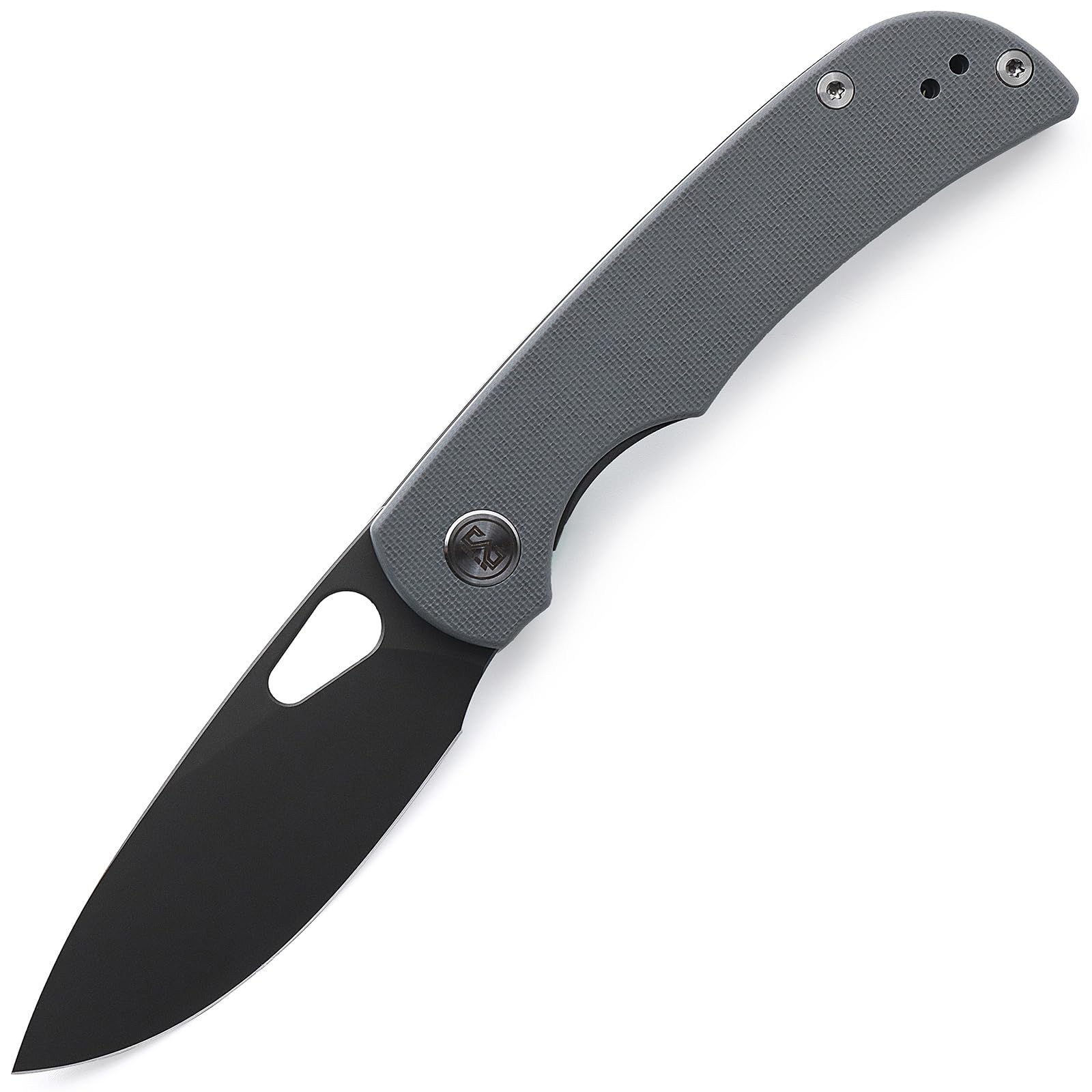 Miguron Knives M Moyarl Folding Knife,3.25" Dark Grey PVD 14c28n Blade Grey G10 Handle With Titanium Pocket Clip, Camping Hiking Pocket Knife MGR-806DG