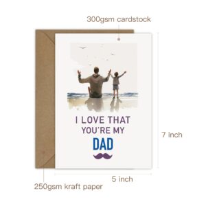 Happy Birthday Card for Dad Greeting Card for Best Dad Ever Thank you (1 Card)