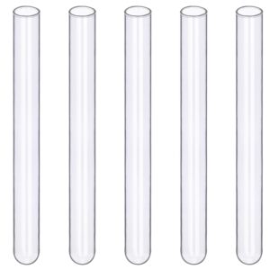 funchem glass test tubes, pack of 20 sturdy round bottom clear test lab tubes