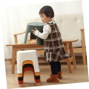 CAXUSD 1Pc Multi Use Plastic Step Stool Low Stool for Shoes Wearing Bathroom and Home Use Small Lightweight White Stool for Adults and Kids