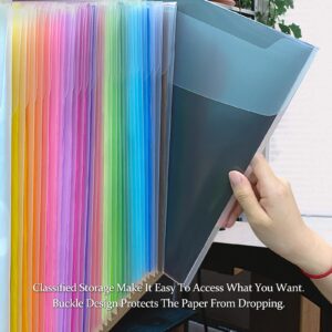 Hukado 30 Pieces Scrapbook Paper Storage Organizer for 12 x 12 Inch Scrapbooking Paper, 13" x 12.6" Clear Paper Storage Bag with 36 Coloful Sticky Index Tabs, Vinyl Record, Vinyl Paper and Cardstock