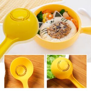 Hoypeyfiy Rice Ball Spoon, Plastic Rice Paddle,Non Stick Rice Scooper for Rice Ball Making, Kitchen, Restaurant, Sushi Making Spoon (Yellow-5Pcs)