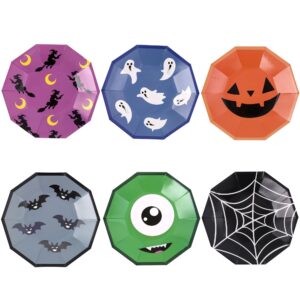 winoo design halloween plates - 48 pk - halloween paper plates disposable for halloween decor halloween decorations for table halloween party supplies halloween party favor