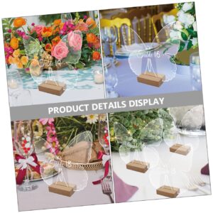 PLAFOPE 10Sets Transparent Butterfly Acrylic Sign Blanks with Wooden Stands Decorative Butterfly Shape Table Signs for Weddings Parties and Events Ideal for Table Decor and Place Settings