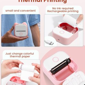 LabelCreate Portable Pocket Thermal Printer,T02 Mini Sticker Maker Printer,Portable Wireless Bluetooth Photo Printer for DIY Journal, Notes,Memo, Pink