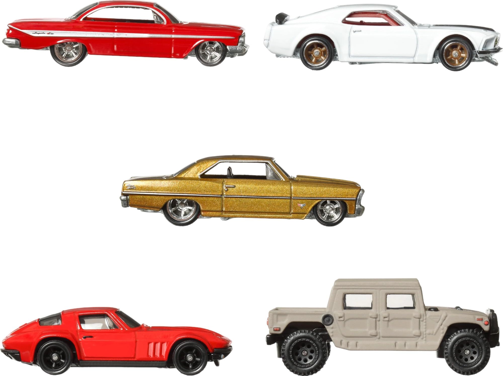 Hot Wheels Cars, Premium Fast & Furious 1:64 Scale 5-Pack Die-Cast Toy Cars for Collectors, HKF07