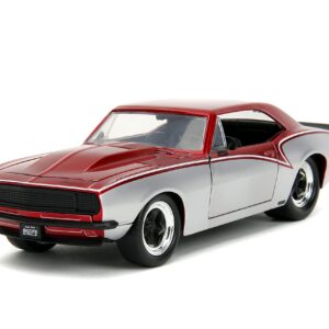 Jada 1967 Chevrolet Camaro Candy Red and Silver Metallic Bigtime Muscle Series 1/24 Diecast Model Car