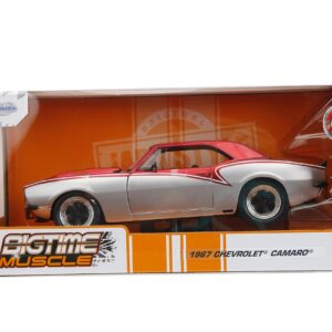 Jada 1967 Chevrolet Camaro Candy Red and Silver Metallic Bigtime Muscle Series 1/24 Diecast Model Car