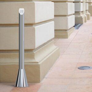 AIWFL Stainless Steel Butt Receptacle Disposal Outdoor Floor Standing Ash Bin Commercial Trash Can for Homes Offices Restaurants Bars Convenience Stores