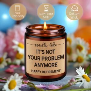 Miracu Scented Candles - Retirement Gifts for Woman, Funny Retirement Gifts for Men Women 2024 - Happy Retirement Decorations, Farewell Gifts for Coworkers Work Bestie Friends Boss Retiring