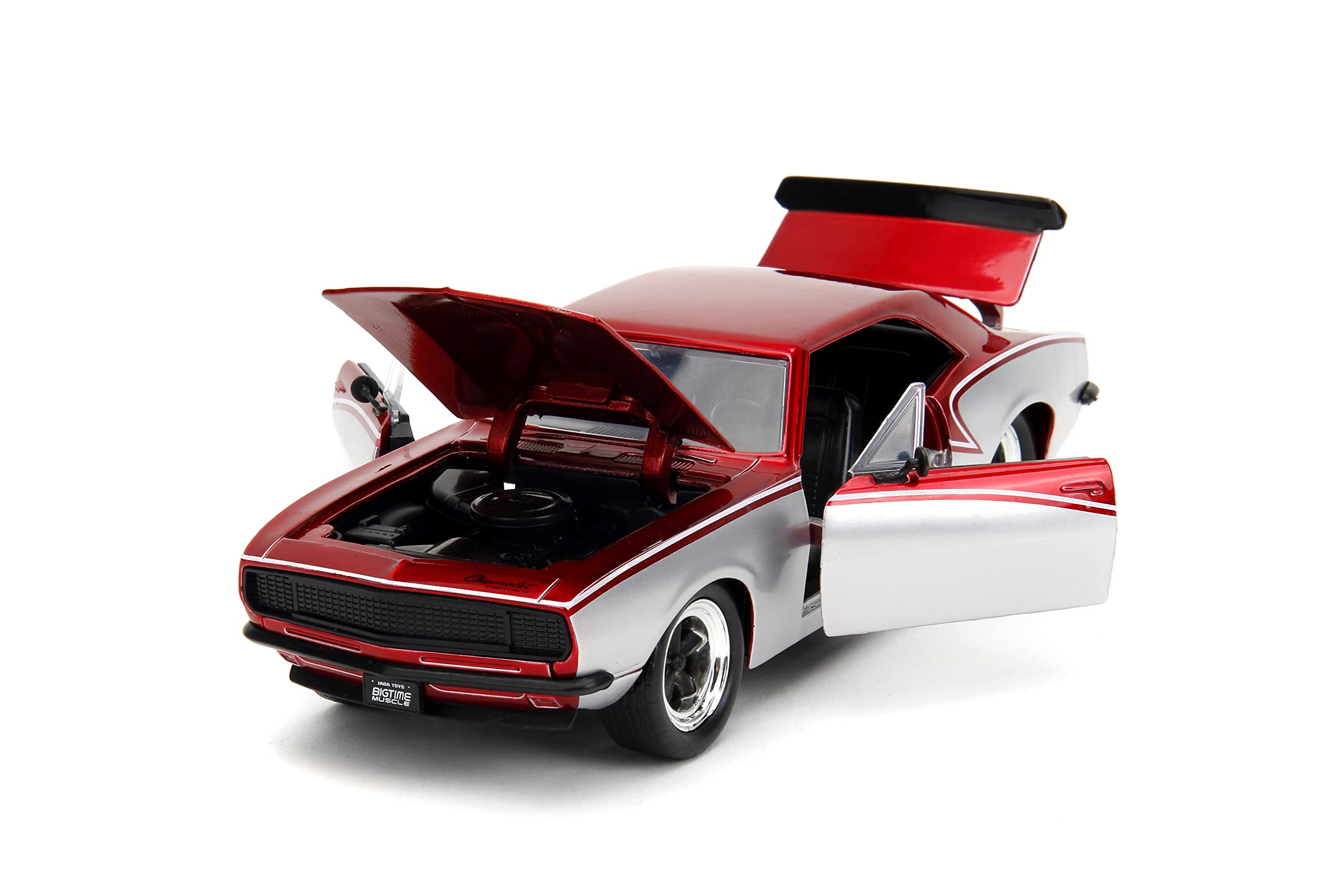 Jada 1967 Chevrolet Camaro Candy Red and Silver Metallic Bigtime Muscle Series 1/24 Diecast Model Car