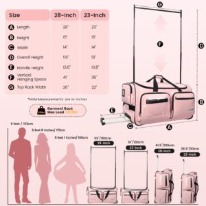 Fanwoli 28" Dance Bag with Garment Rack | Upgraded Stable System & Fabric | More Lightweight & Wear-Resistant | Ideal Competition Duffle Bag for Dancers Livestreamer Athletes