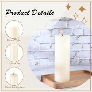 Pack of 12 Ivory Pillar Candles 2 x 6 Inch Unscented Candles Large Ivory Pillar Candles Paraffin Wax Long Lasting Candles Clean Burning Candles for Home Decor Wedding Party Dinner Bath Spa