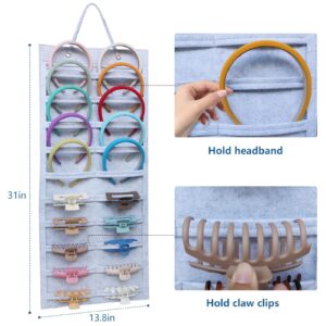 SMUK Hanging Headband Holder Organizer for Girls, Wall-mount Headband Storage Display for Women, Head Band Hair Accessories Organizer On Wall, Door, Wardrobe