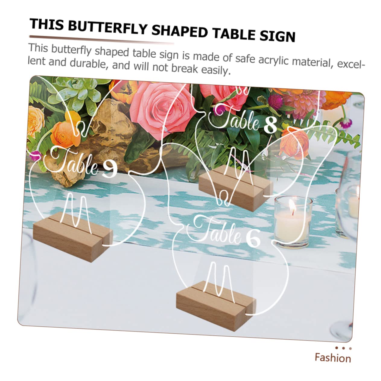 10 Sets Butterfly Seat Card Acrylic Transparent Table Three-Dimensional