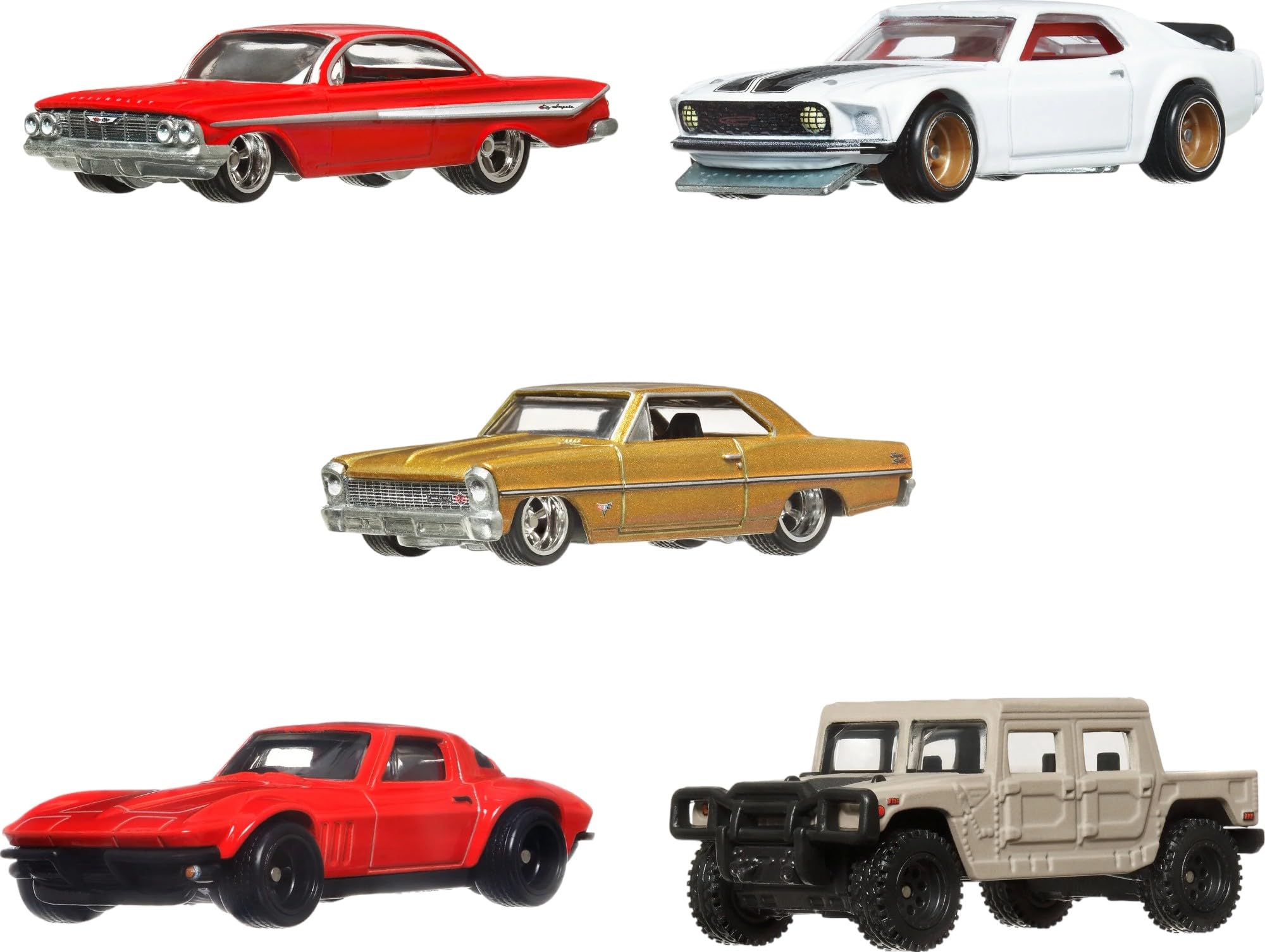 Hot Wheels Cars, Premium Fast & Furious 1:64 Scale 5-Pack Die-Cast Toy Cars for Collectors, HKF07