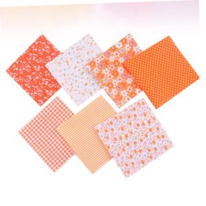 2 Packs Linen Fabric for Clothing Knit Fabric DIY Crafts Printed Linen Fabric Fat Quarters Fabric Bundles Orange Quilting Squares DIY Cloth DIY Flower Cloth Pattern Cloth Flowers