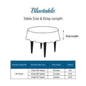 Navy Blue Plastic Tablecloth Round Disposable (12 Pack) Bulk - Ultra Heavy Duty Table Cloth (84” Inches) 4, 5, or 6 Foot Round Tables (Manteles para Fiestas) Blue Party Tablecloths [12 Pack]